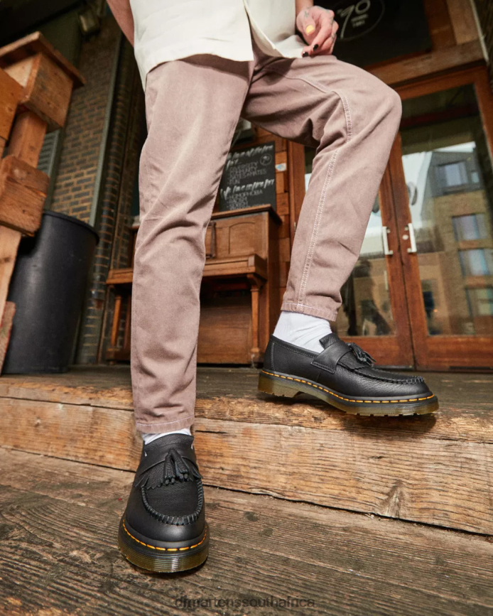 Adrian Virginia Leather Tassel Loafers Dr. Martens Women Footwear 2J208N375 Black Virginia