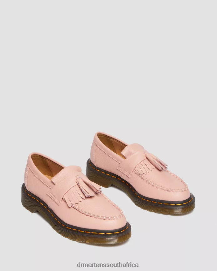 Adrian Virginia Leather Tassel Loafers Dr. Martens Women Footwear 2J208N379 Peach Beige Virginia