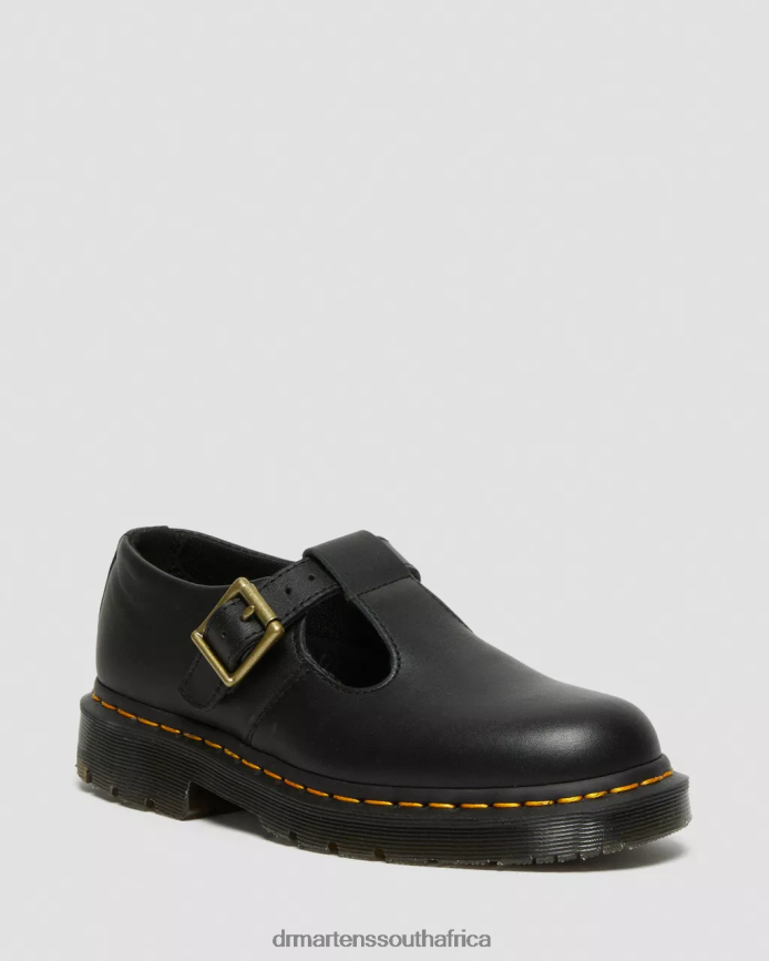 Polley Slip Resistant Mary Jane Shoes Dr. Martens Women Footwear 2J208N340 Black Industrial Full Grain