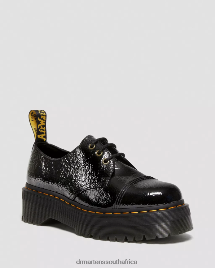 1461 Distressed Patent Leather Platform Shoes Dr. Martens Women Footwear 2J208N234 Black Distressed Patent