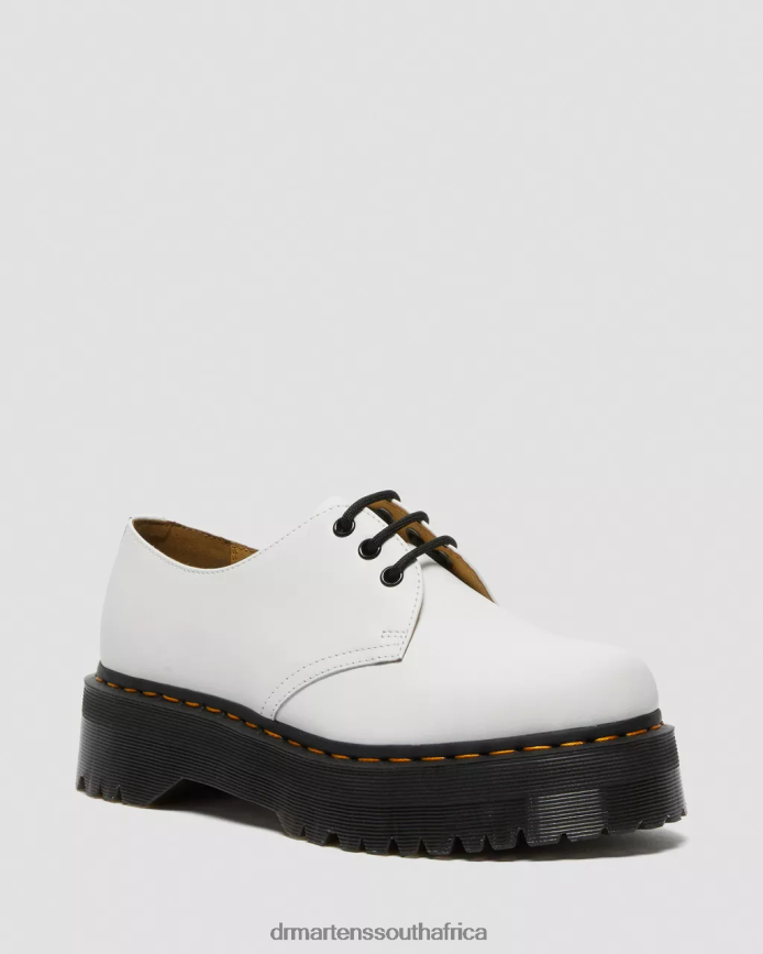 1461 Smooth Leather Platform Shoes Dr. Martens Women Footwear 2J208N230 White Polished Smooth