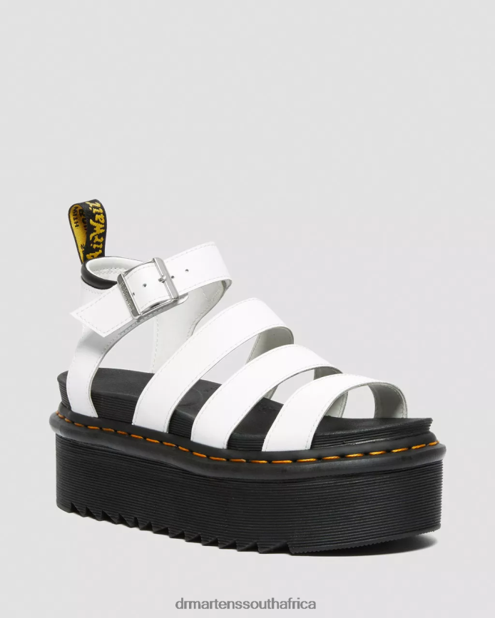Blaire Hydro Leather Platform Strap Sandals Dr. Martens Women Footwear 2J208N249 White Hydro