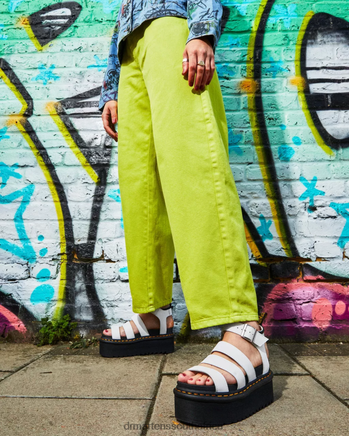 Blaire Hydro Leather Platform Strap Sandals Dr. Martens Women Footwear 2J208N249 White Hydro