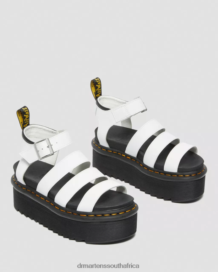 Blaire Hydro Leather Platform Strap Sandals Dr. Martens Women Footwear 2J208N249 White Hydro