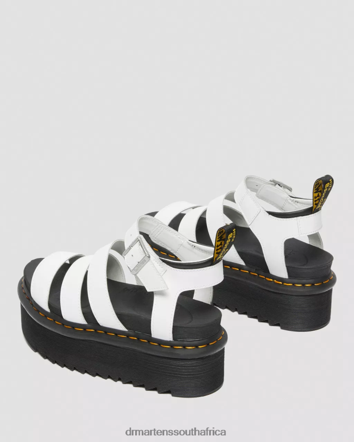 Blaire Hydro Leather Platform Strap Sandals Dr. Martens Women Footwear 2J208N249 White Hydro