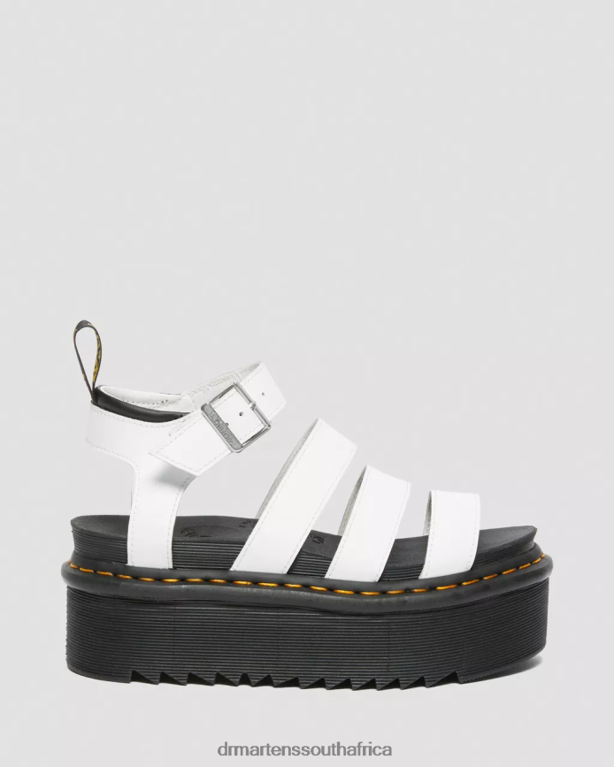 Blaire Hydro Leather Platform Strap Sandals Dr. Martens Women Footwear 2J208N249 White Hydro