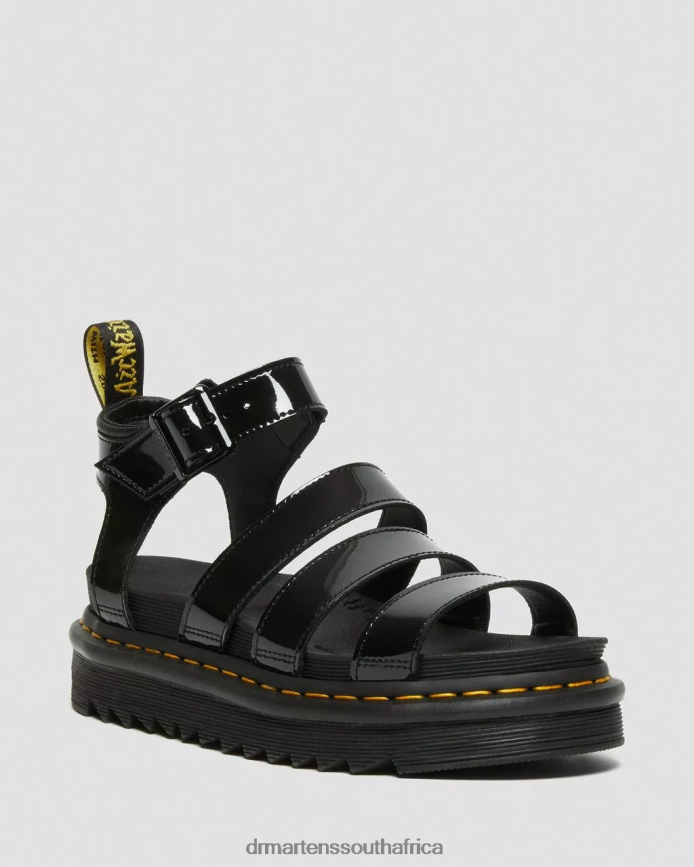 Blaire Patent Leather Strap Sandals Dr. Martens Women Footwear 2J208N256 Black Lucido & Patent Lamper