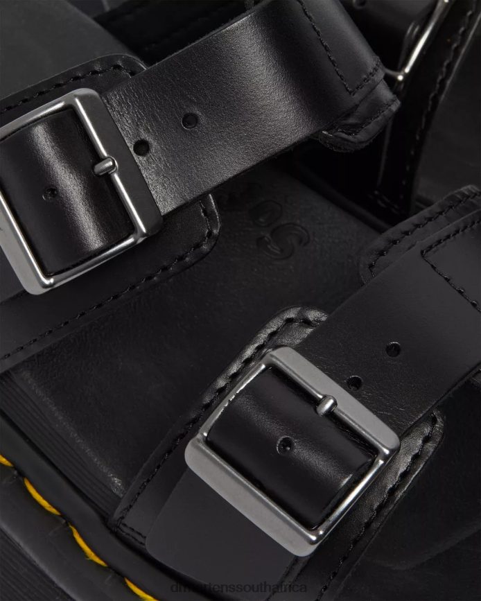 Myles Brando Leather Buckle Slide Sandals Dr. Martens Women Footwear 2J208N251 Black Brando