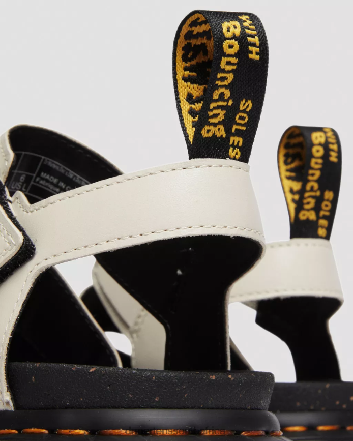 Ricki Nappa Lux Leather 3-Strap Platform Sandals Dr. Martens Women Footwear 2J208N268 Cobblestone Grey Nappa Lux