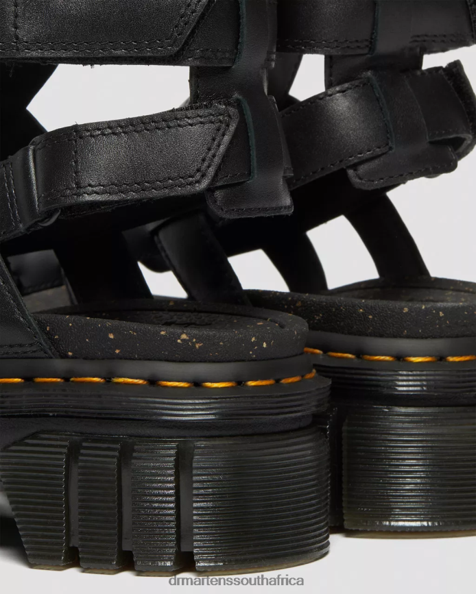 Ricki Nappa Lux Leather Platform Gladiator Sandals Dr. Martens Women Footwear 2J208N258 Black Nappa Lux