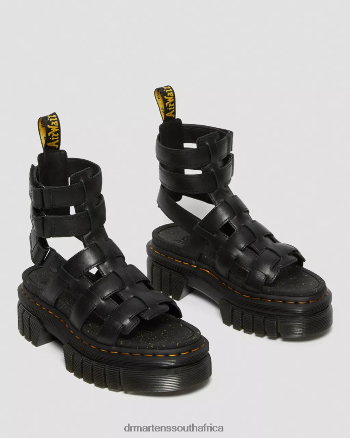 Ricki Nappa Lux Leather Platform Gladiator Sandals Dr. Martens Women Footwear 2J208N258 Black Nappa Lux