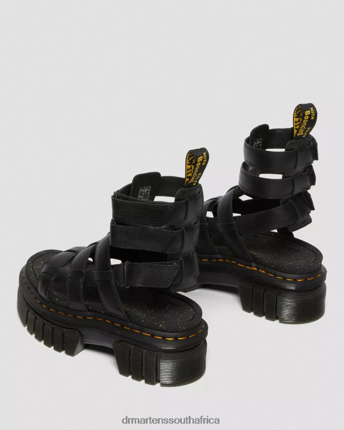 Ricki Nappa Lux Leather Platform Gladiator Sandals Dr. Martens Women Footwear 2J208N258 Black Nappa Lux