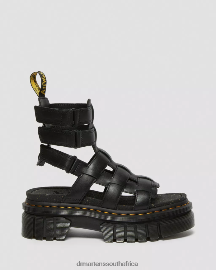 Ricki Nappa Lux Leather Platform Gladiator Sandals Dr. Martens Women Footwear 2J208N258 Black Nappa Lux