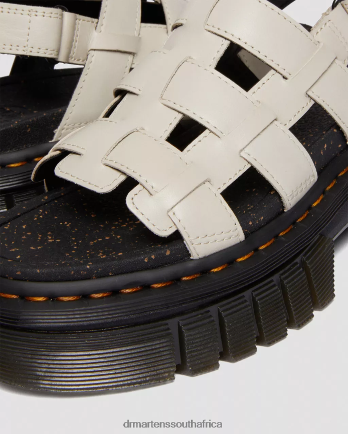 Ricki Nappa Lux Leather Platform Gladiator Sandals Dr. Martens Women Footwear 2J208N267 Cobblestone Grey Nappa Lux