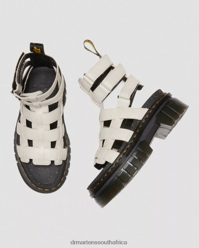 Ricki Nappa Lux Leather Platform Gladiator Sandals Dr. Martens Women Footwear 2J208N267 Cobblestone Grey Nappa Lux