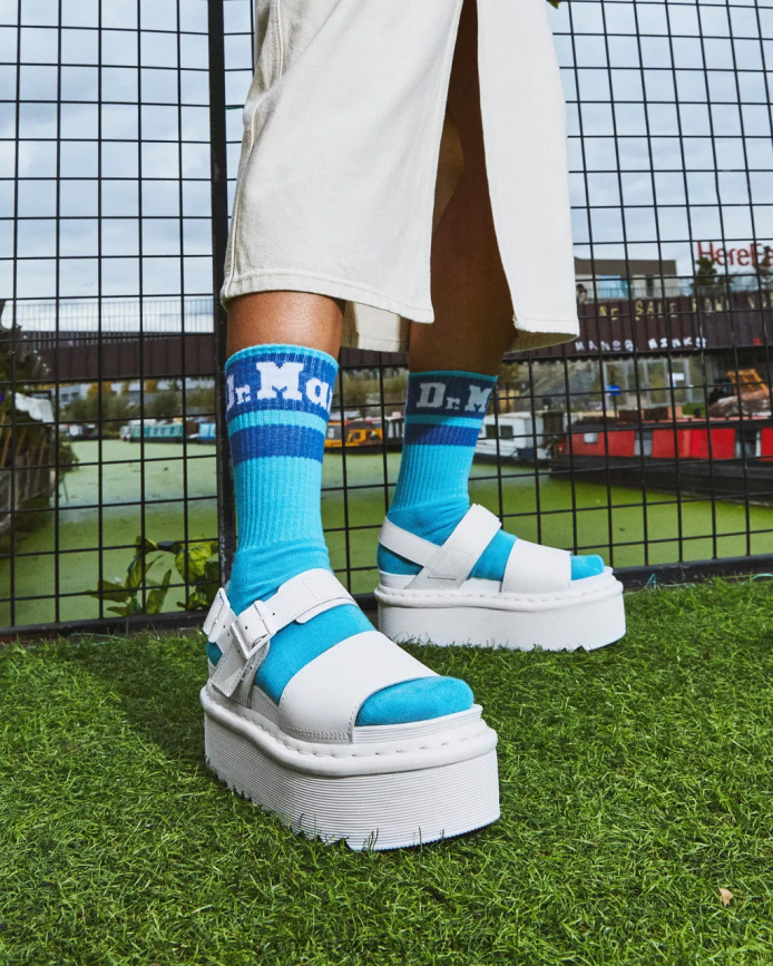 Voss Mono Leather Platform Strap Sandals Dr. Martens Women Footwear 2J208N277 White Hydro