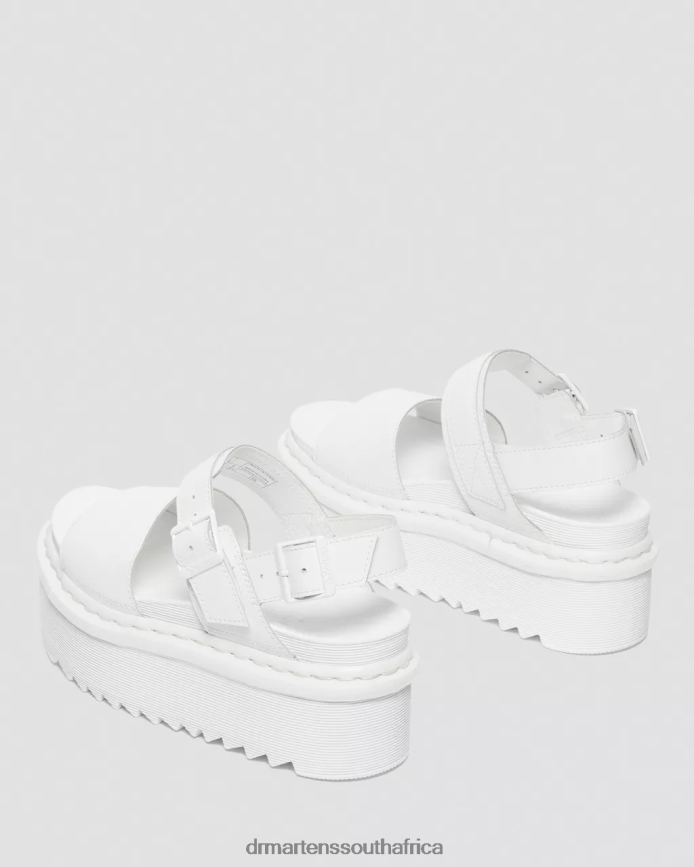 Voss Mono Leather Platform Strap Sandals Dr. Martens Women Footwear 2J208N277 White Hydro