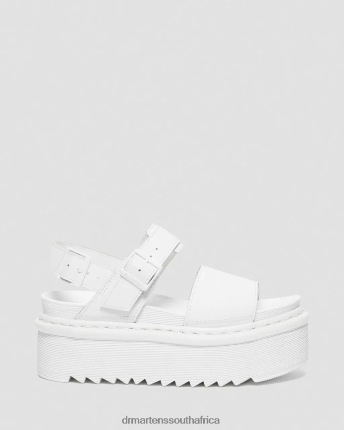 Voss Mono Leather Platform Strap Sandals Dr. Martens Women Footwear 2J208N277 White Hydro