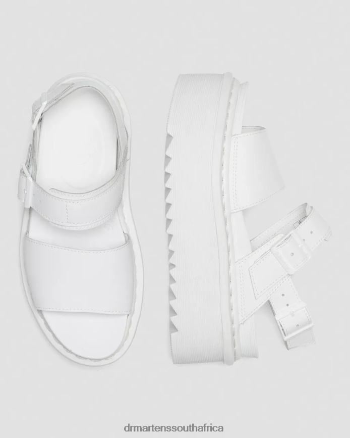 Voss Mono Leather Platform Strap Sandals Dr. Martens Women Footwear 2J208N277 White Hydro